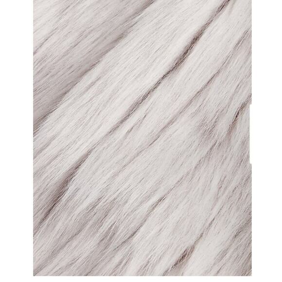 Express x You NEW Size Large Oversized Faux Fur Jacket Coat Silver and White - Picture 9 of 10